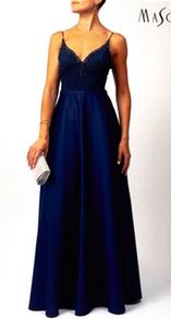 Abendkleid lang, blau