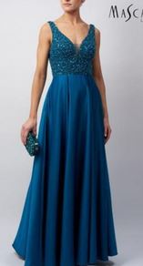 Abendkleid lang, blau
