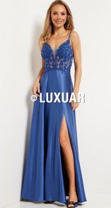 Abendkleid lang, blau