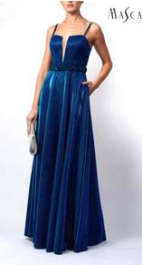 Abendkleid lang, blau