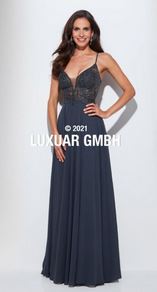 Abendkleid lang, blau