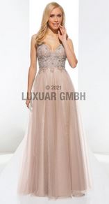 Abendkleid lang, blau