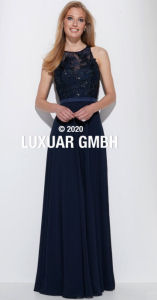 Abendkleid lang, blau