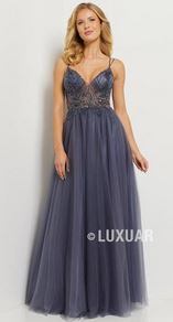 Abendkleid lang, blau