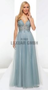 Abendkleid lang, blau