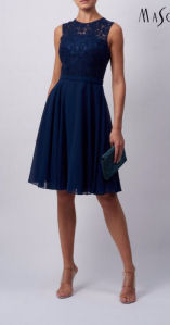 Abendkleid lang, blau