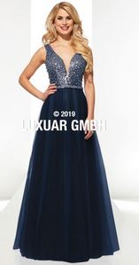 Abendkleid lang, blau