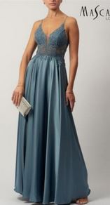 Abendkleid lang, blau