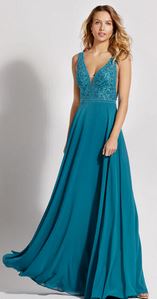 Abendkleid lang, blau