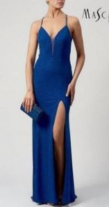 Abendkleid lang, blau