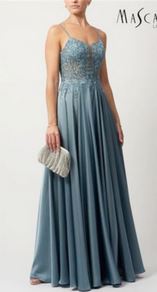 Abendkleid lang, blau